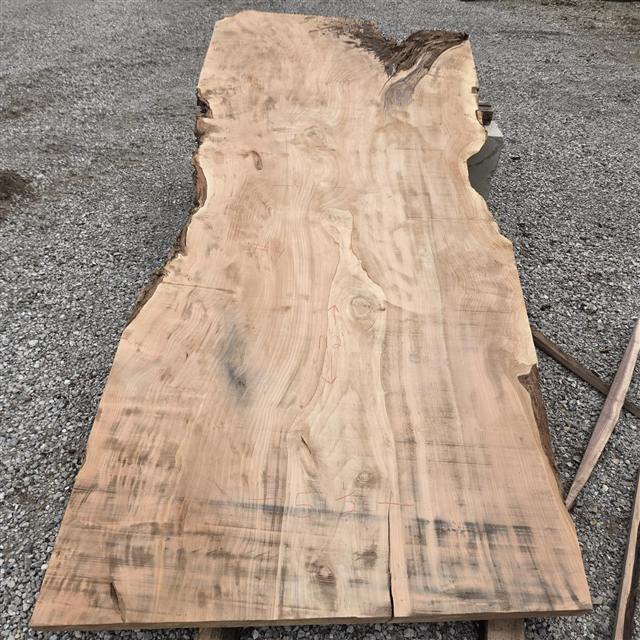Willow marked 4 at the mill, chalk reading 41, 51 and a half, and 112 inches